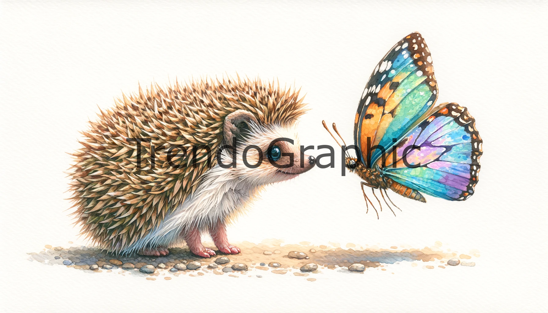 A Hedgehog’s Whimsical Encounter with a Butterfly