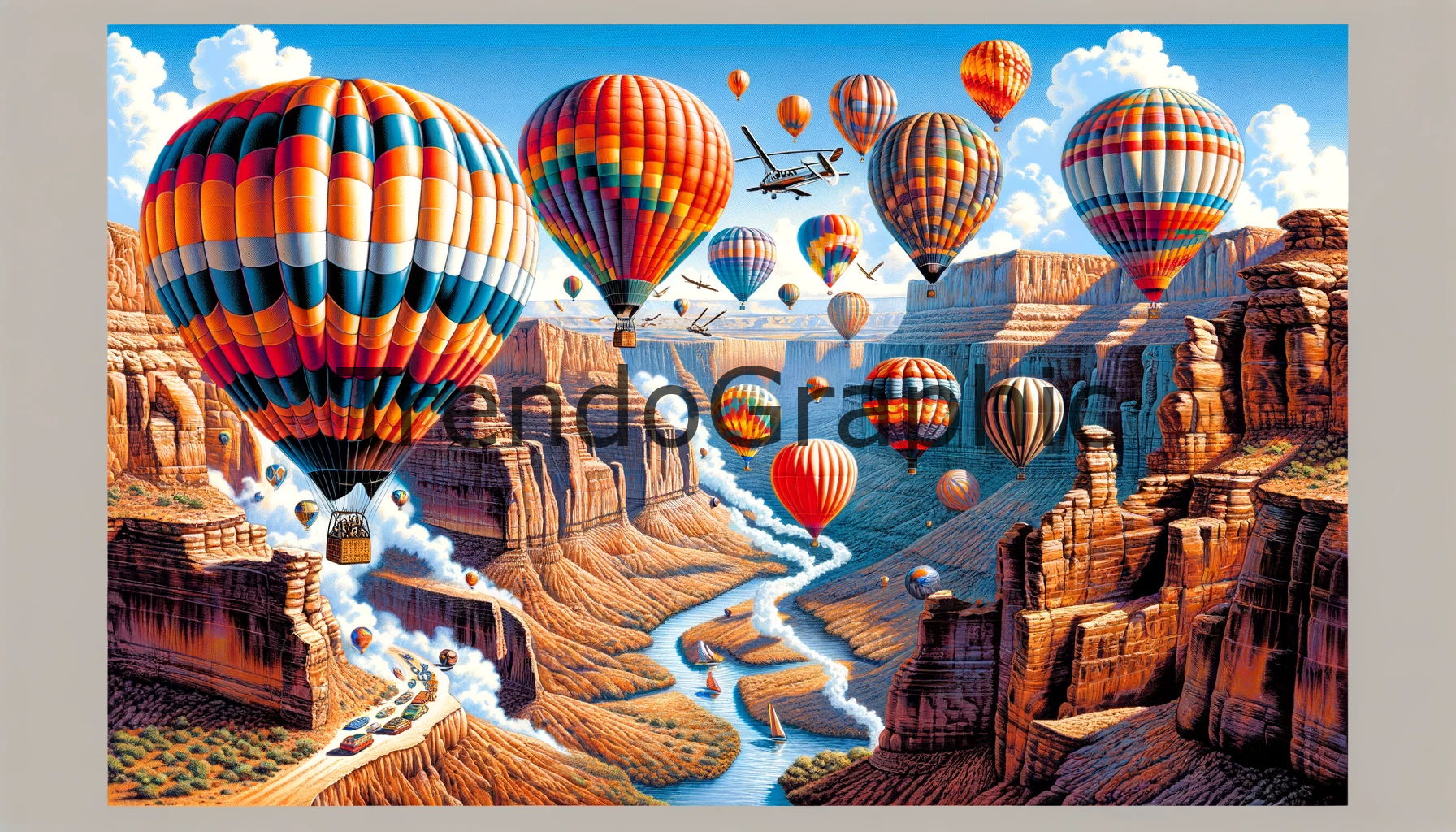 Aerial Rivalry: Exciting Canyon Hot Air Balloon Race