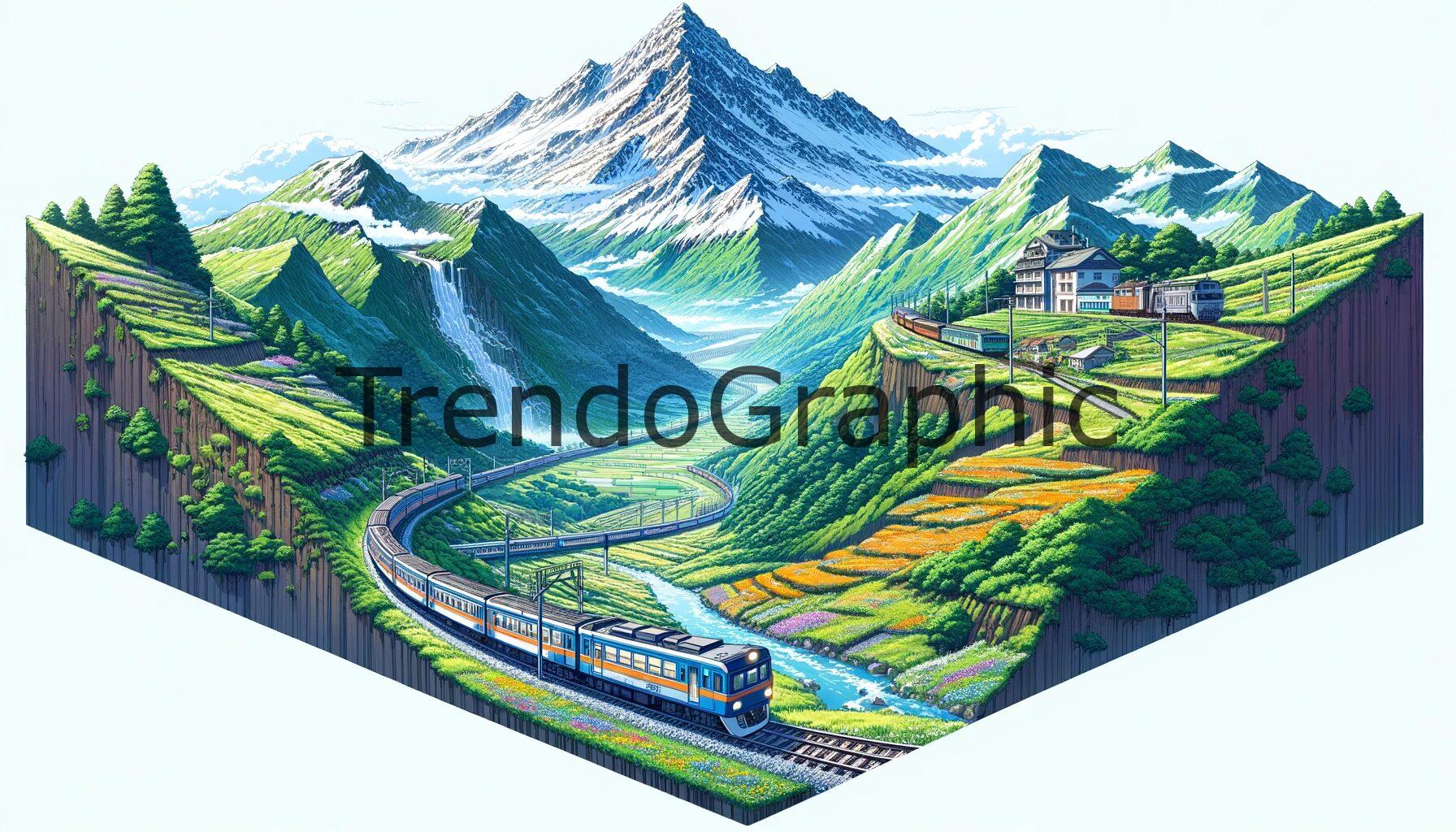 Anime Train’s Majestic Mountain Voyage: A Visual Masterpiece