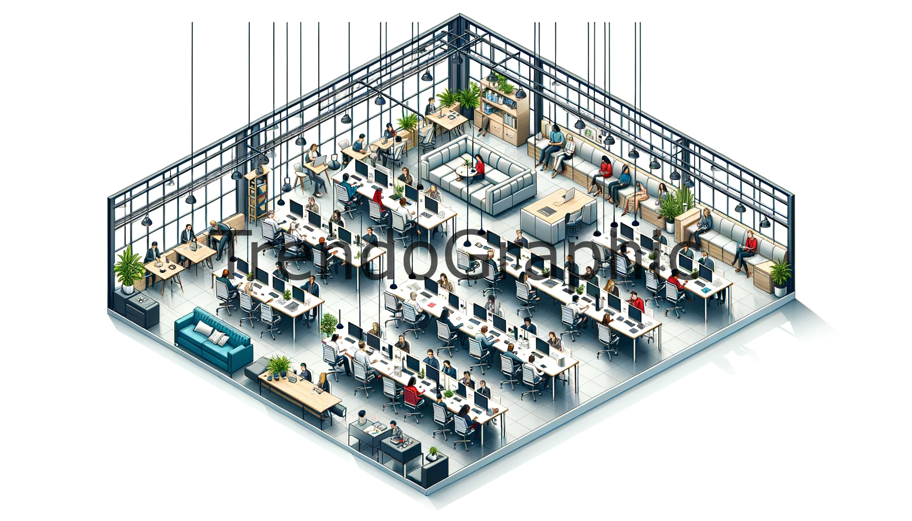 Bird’s Eye View: Collaborative Open Office Layout