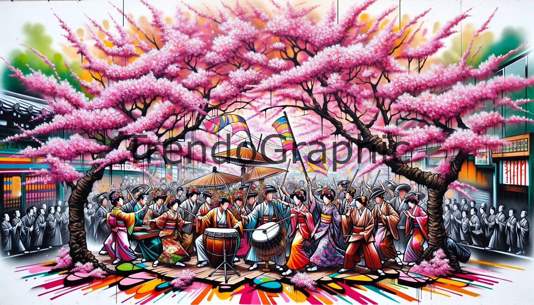 Blossom Beats: The Cherry Blossom Festival in Street Art