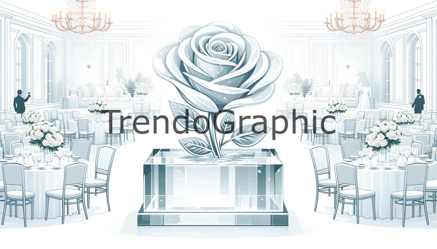 Elevating Event Ambiance with a Rose-Shaped Ice Sculpture