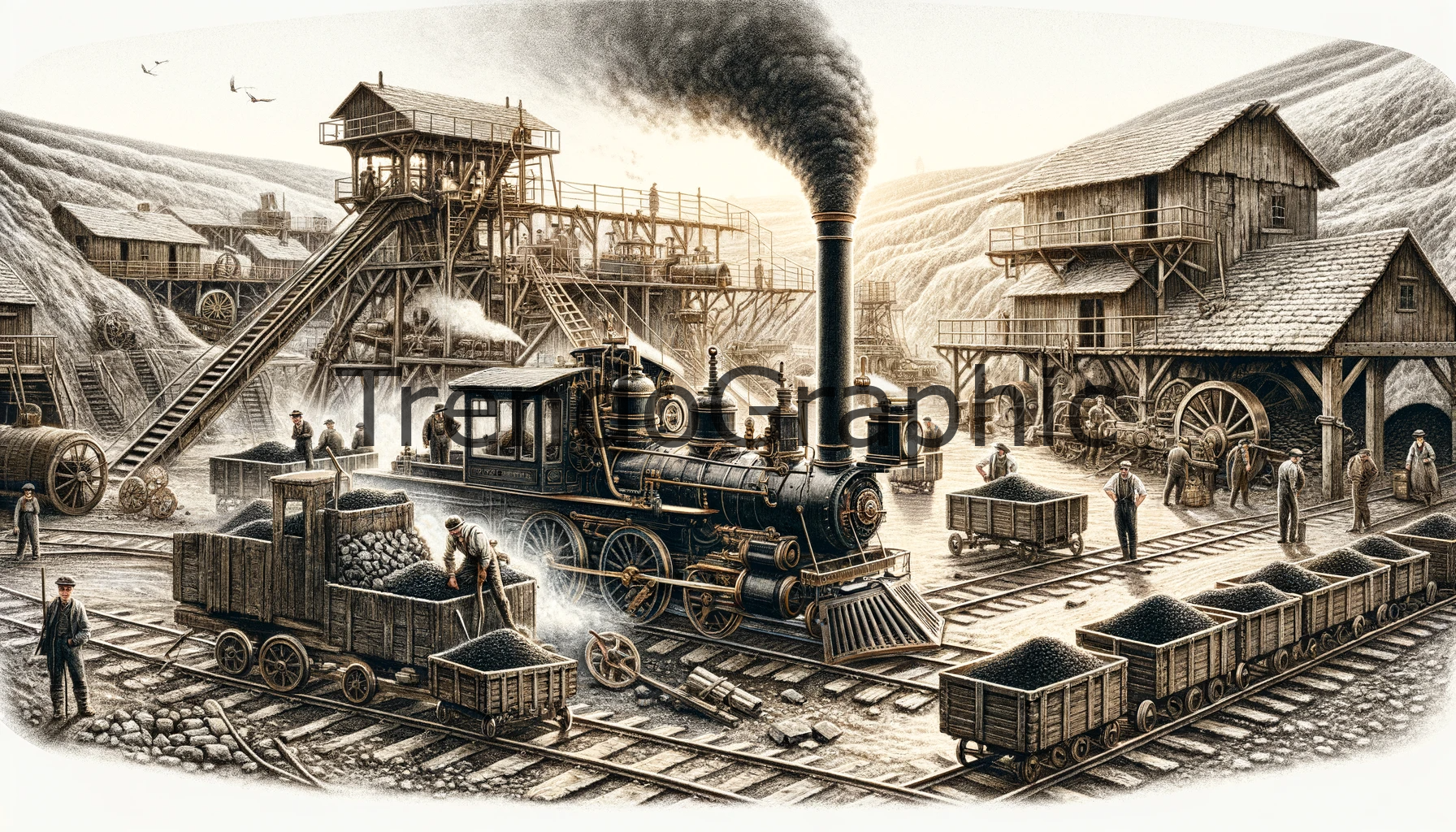 Capturing the Essence of 1800s Industry – The Old-Fashioned Coal Mine and Steam Engine