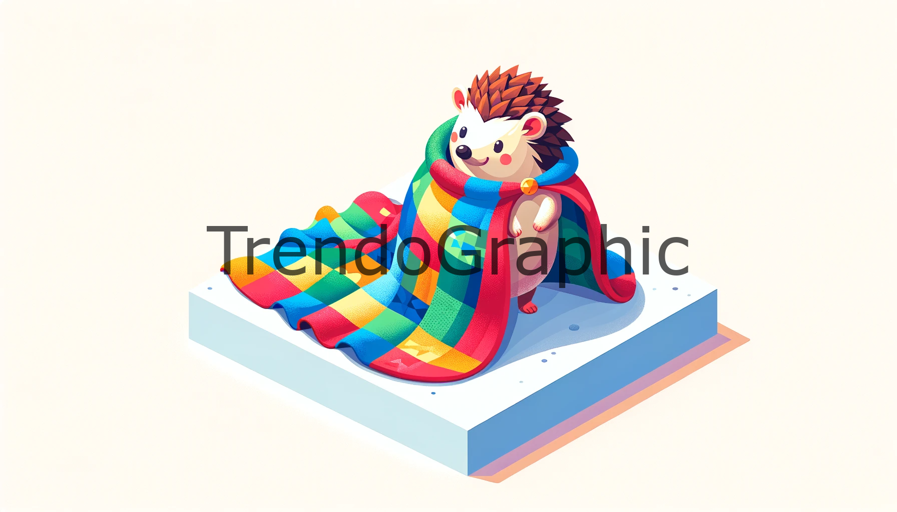 Cheerful Hedgehog in Colorful Cape Adventure