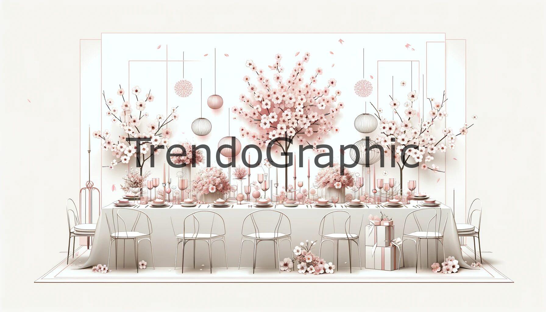 Cherry Blossom Elegance: Minimalist Bridal Shower Design