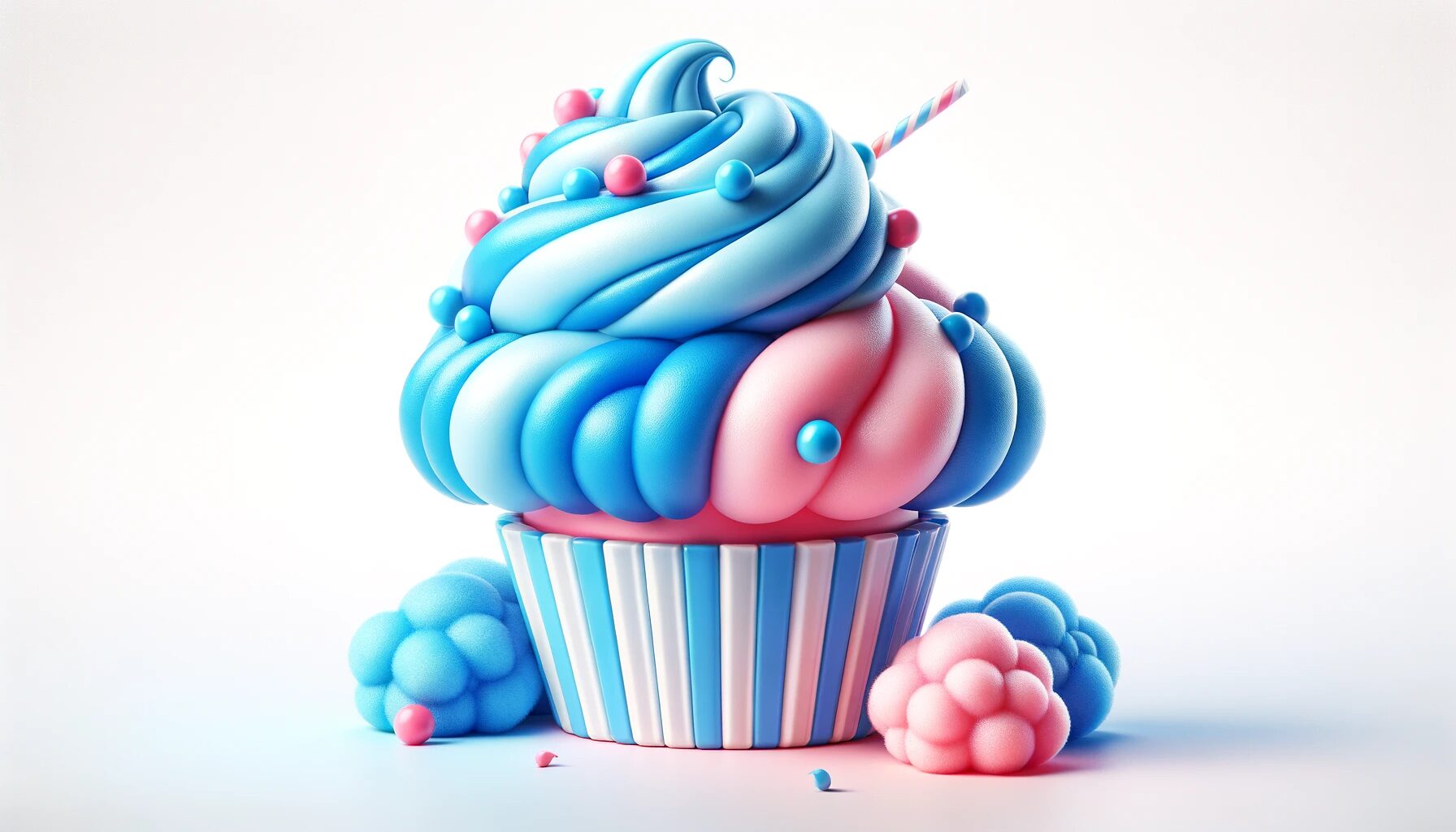 Cotton Candy Cupcake with Vibrant Frosting