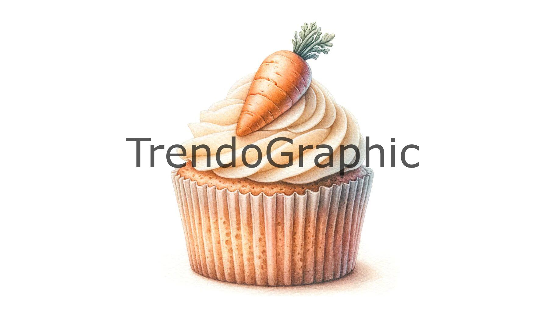 Delightful Carrot Cake Cupcake with Marzipan Carrot Topper