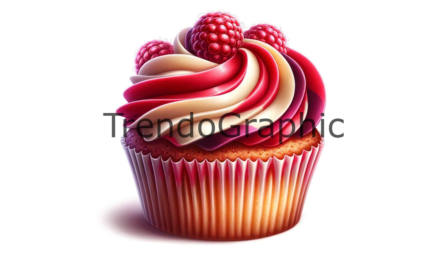 Delightful Raspberry Ripple Cupcake with Swirls of Frosting