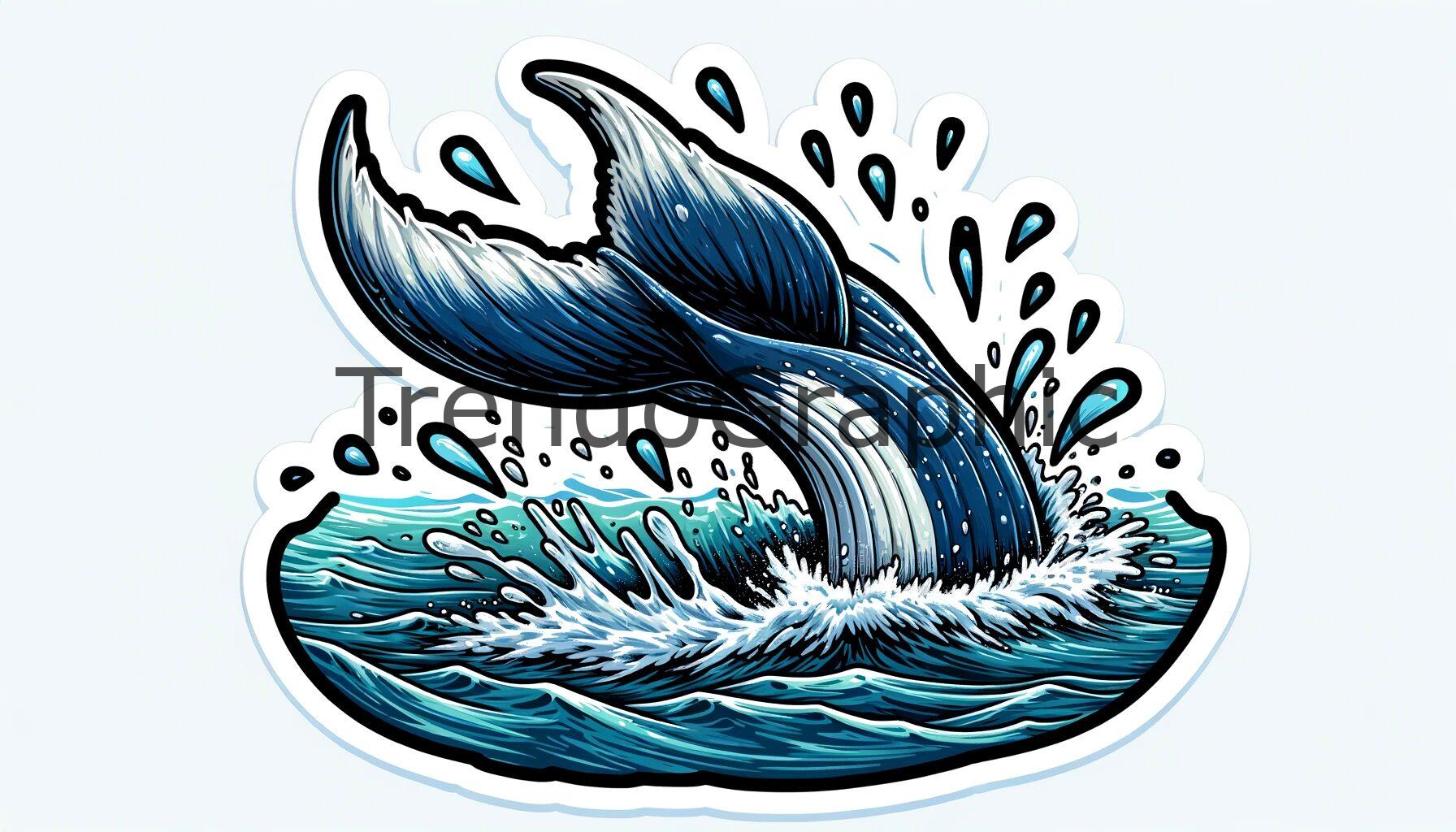 Dynamic Whale Tail Slap: Capturing Oceanic Power