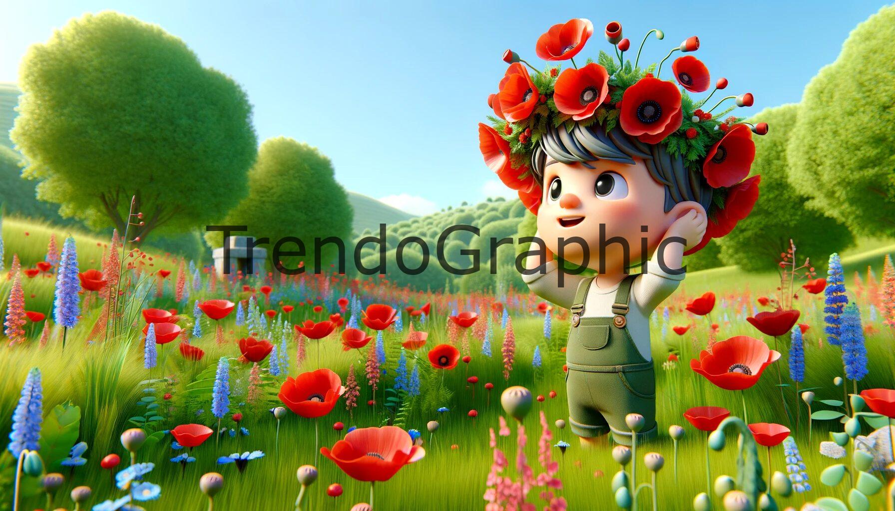 Enchanted Meadow: A Child with a Poppy Crown