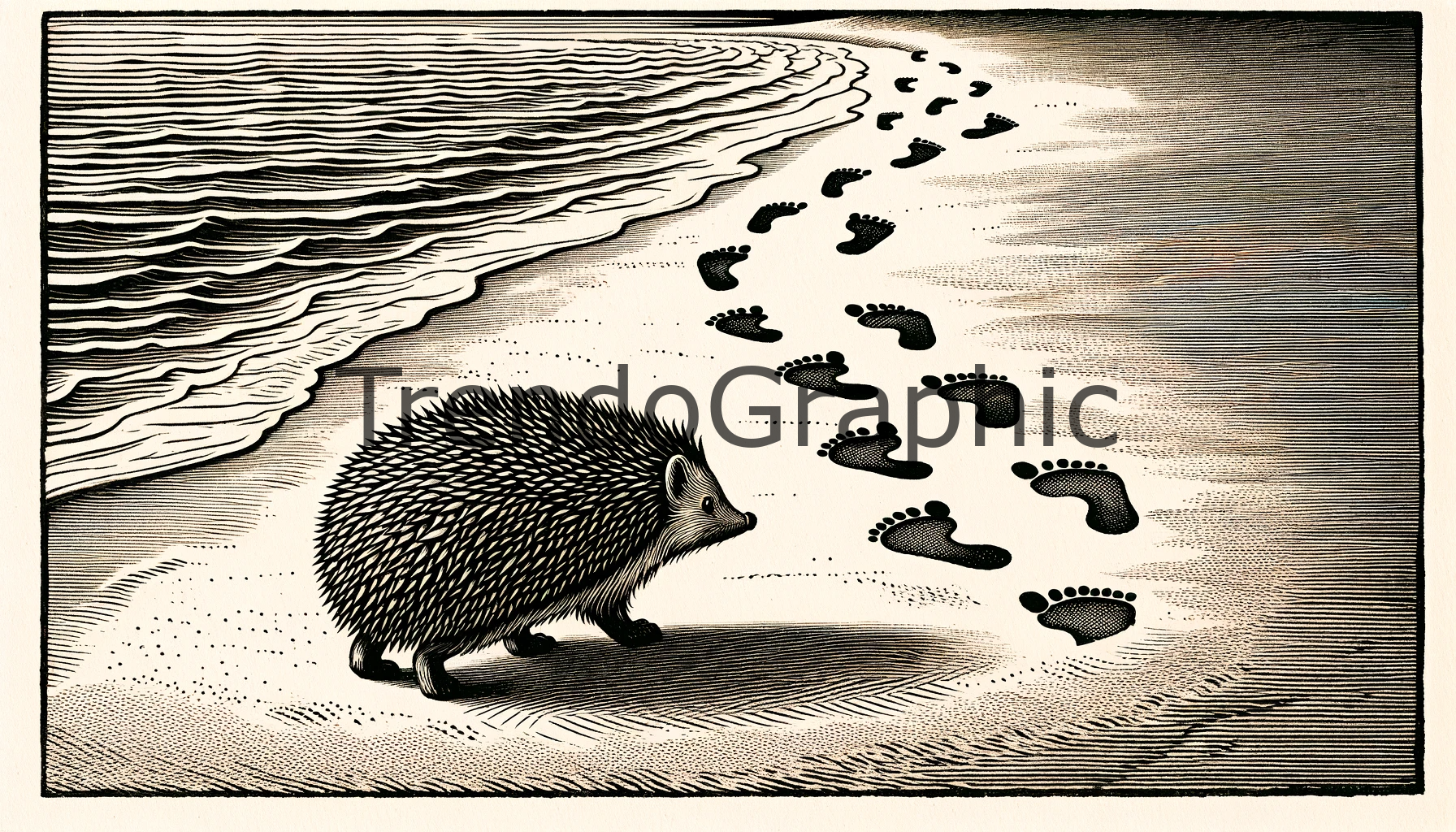 Exploring the Tiny Tracks: A Hedgehog’s Footprints in the Sand