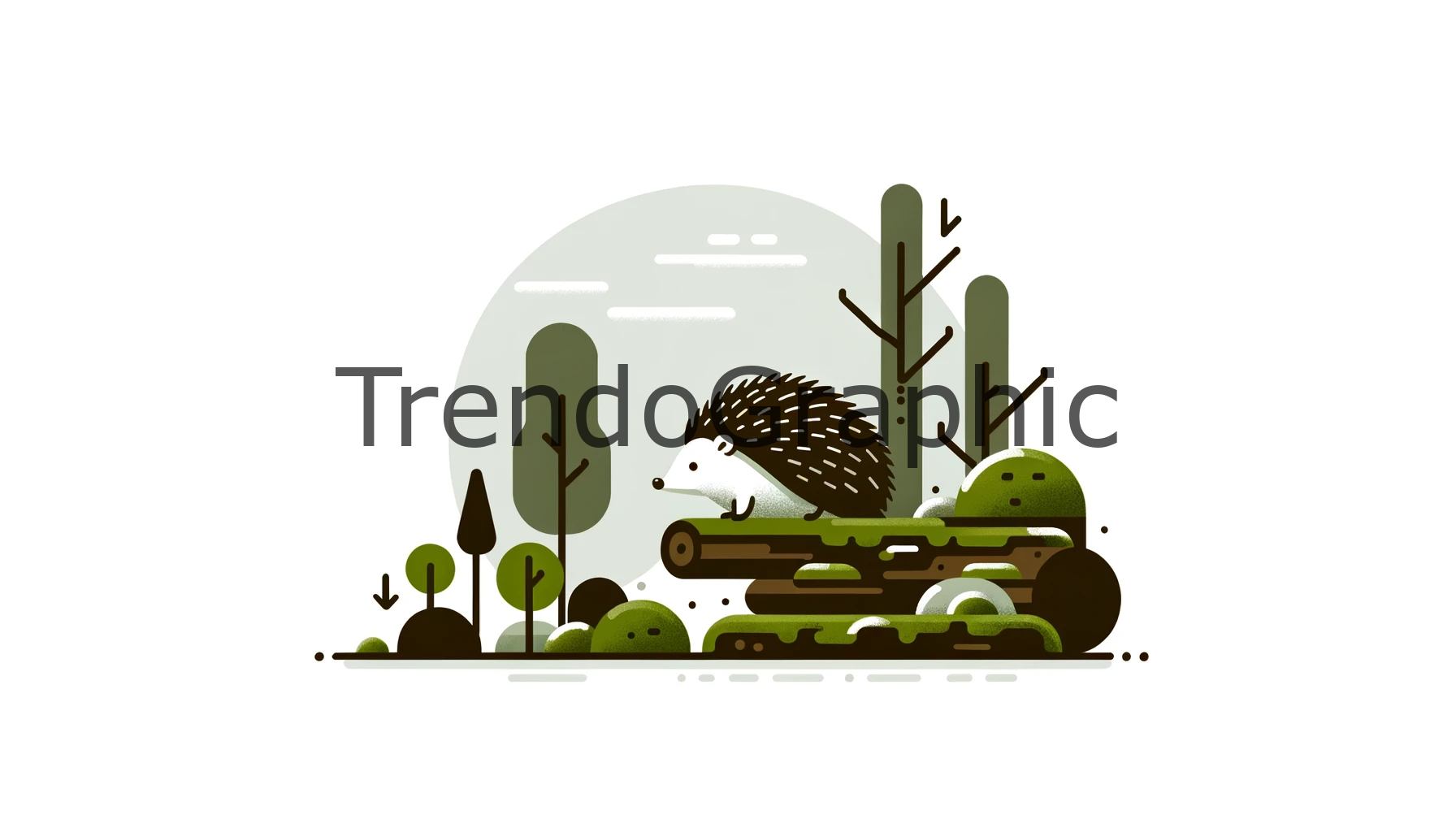 Serene Hedgehog in Forest – A Minimalist Moment