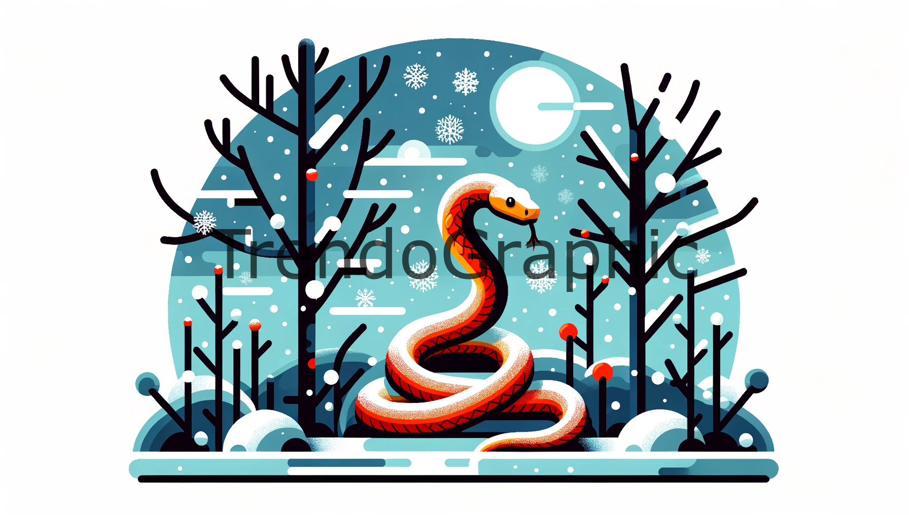 Serpentine Winter Wonder: A Snake’s Snowy Adventure