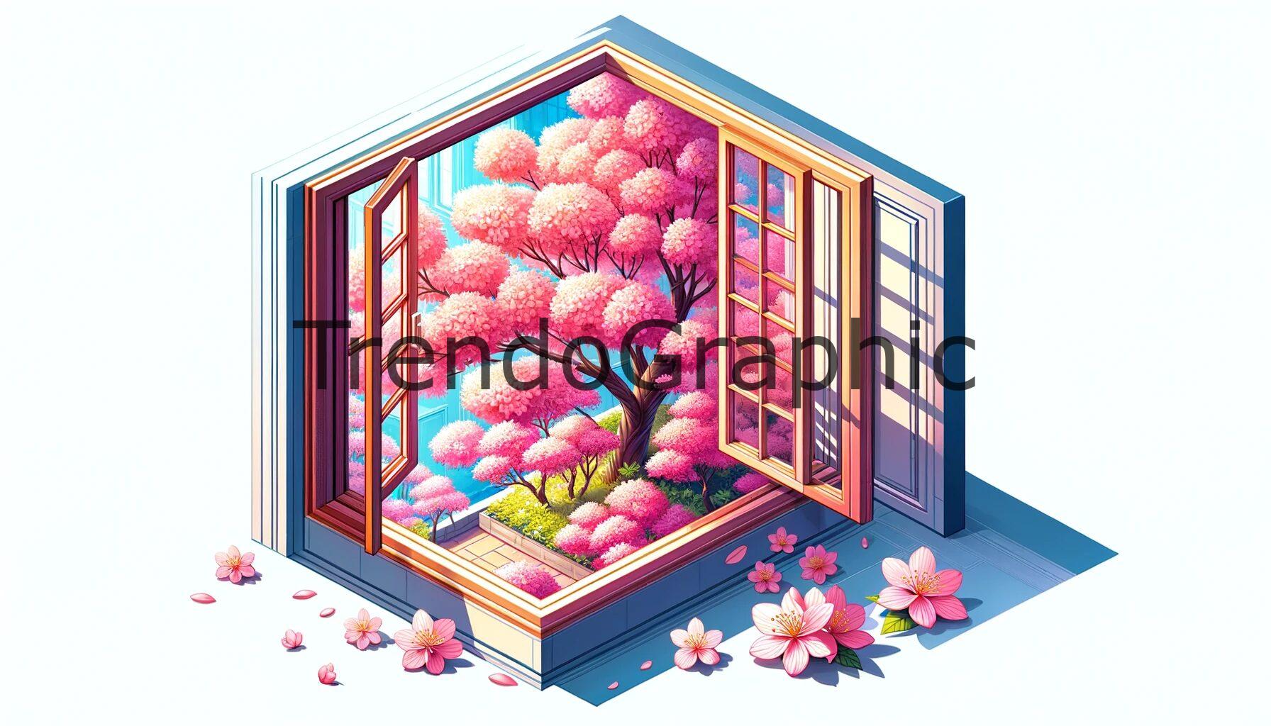 Spring Gaze: Cherry Blossoms through the Window