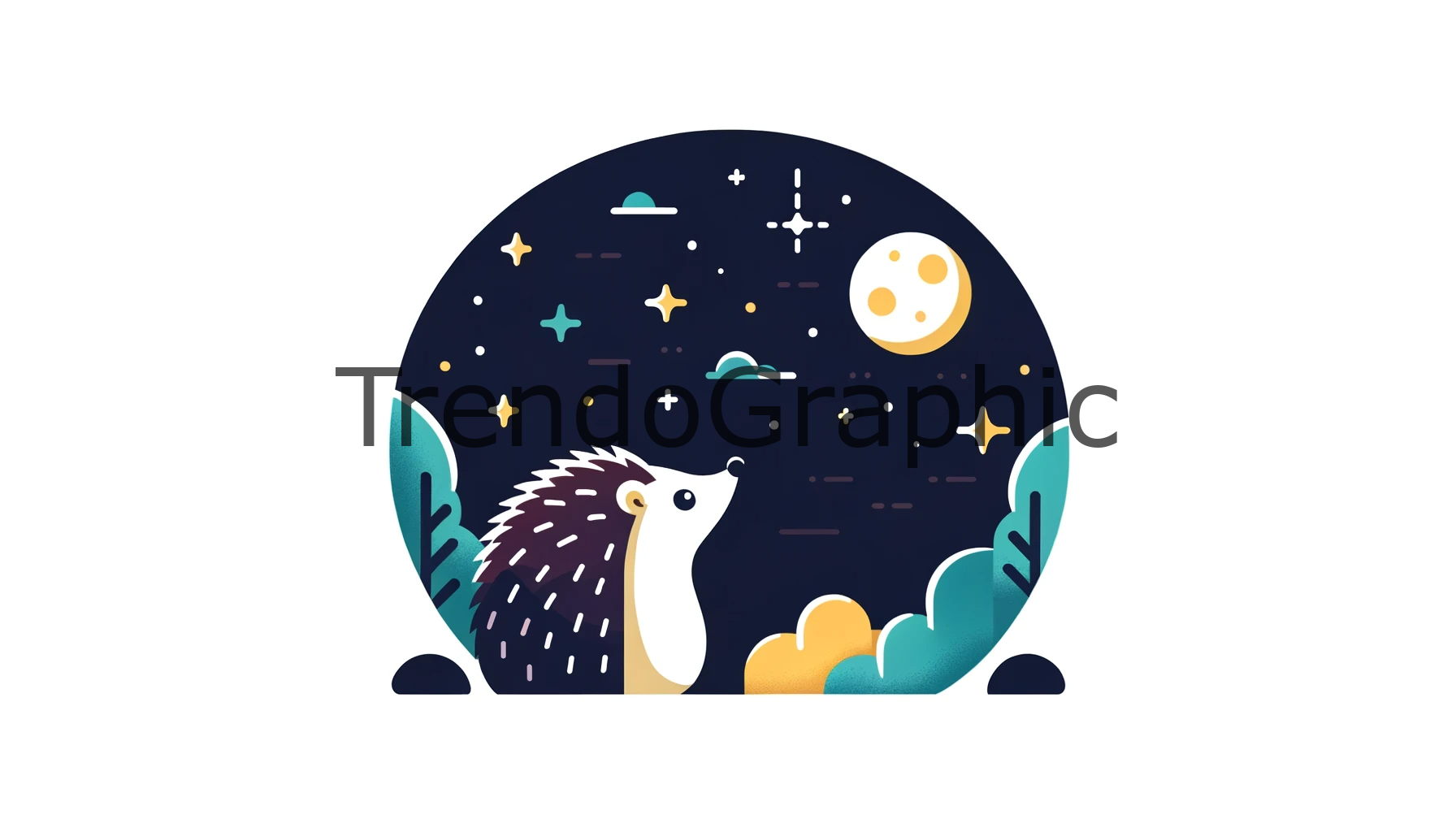 Starry Gaze: A Hedgehog’s Nighttime Wonder