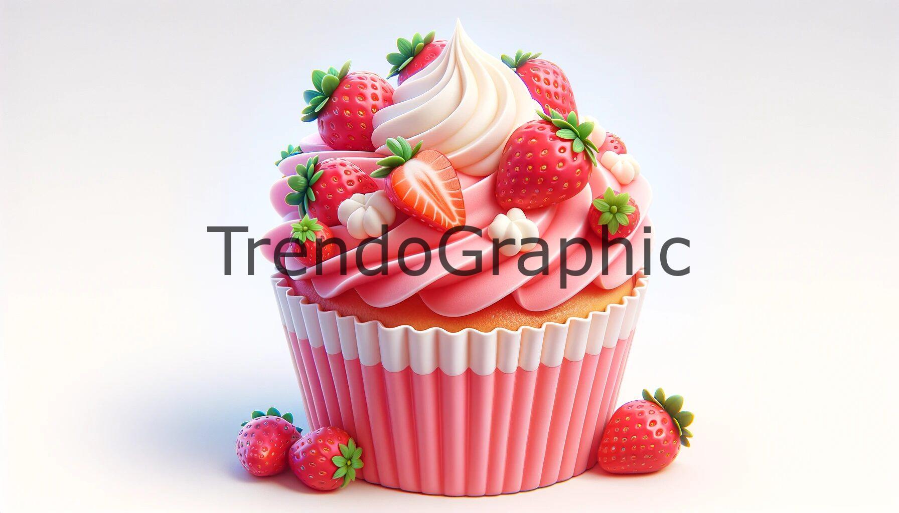 Strawberry Cupcake Fantasy: A Pink Delicacy