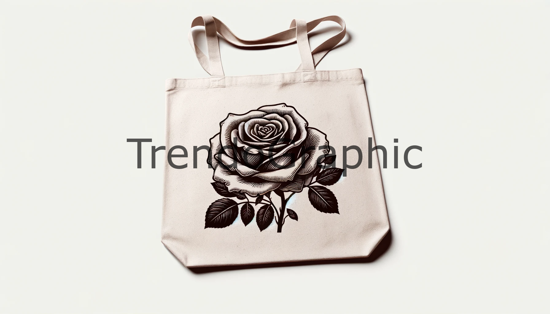 Stylish Rose-Print Canvas Tote Bag: A Touch of Elegance