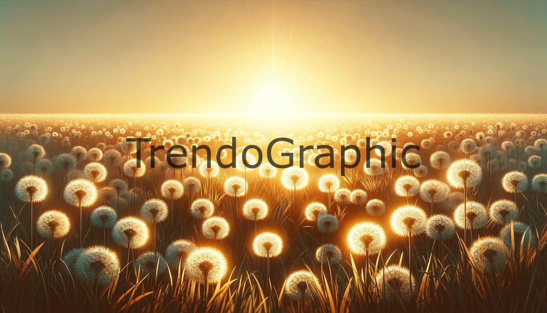Sunset Serenity: Captivating Dandelion Field Glow