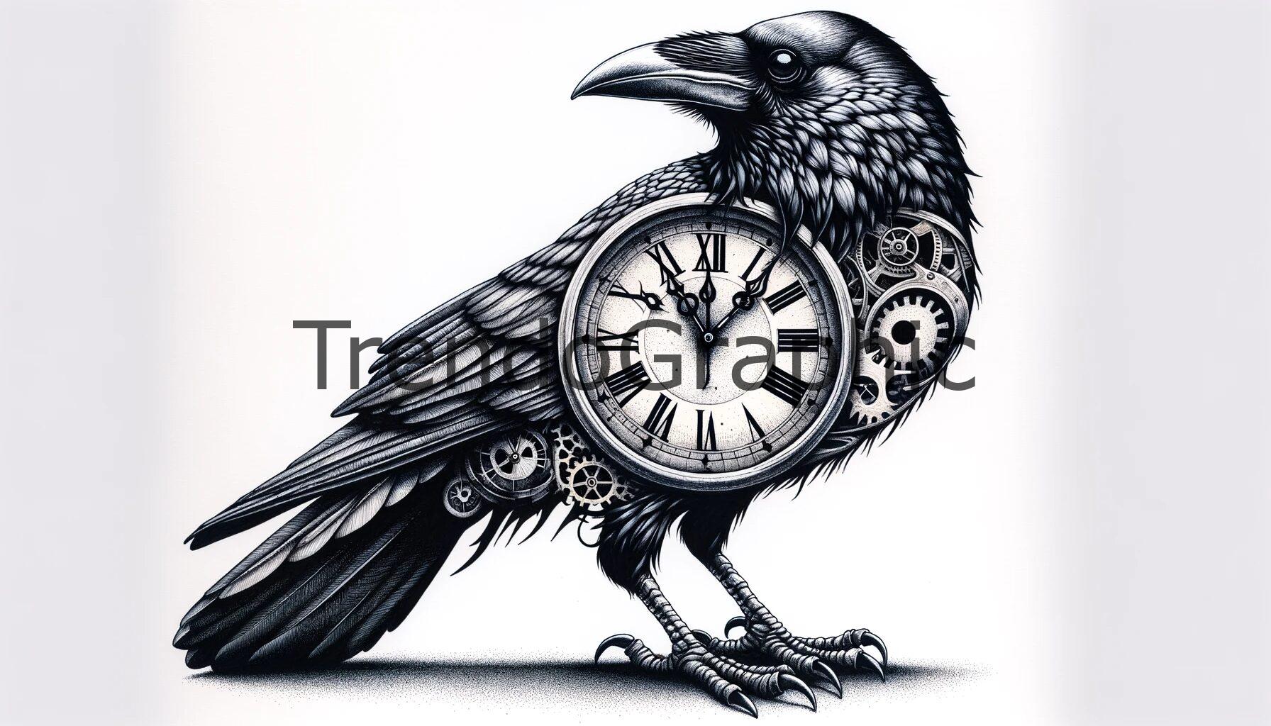 Timekeeper’s Wings: The Crow Clock