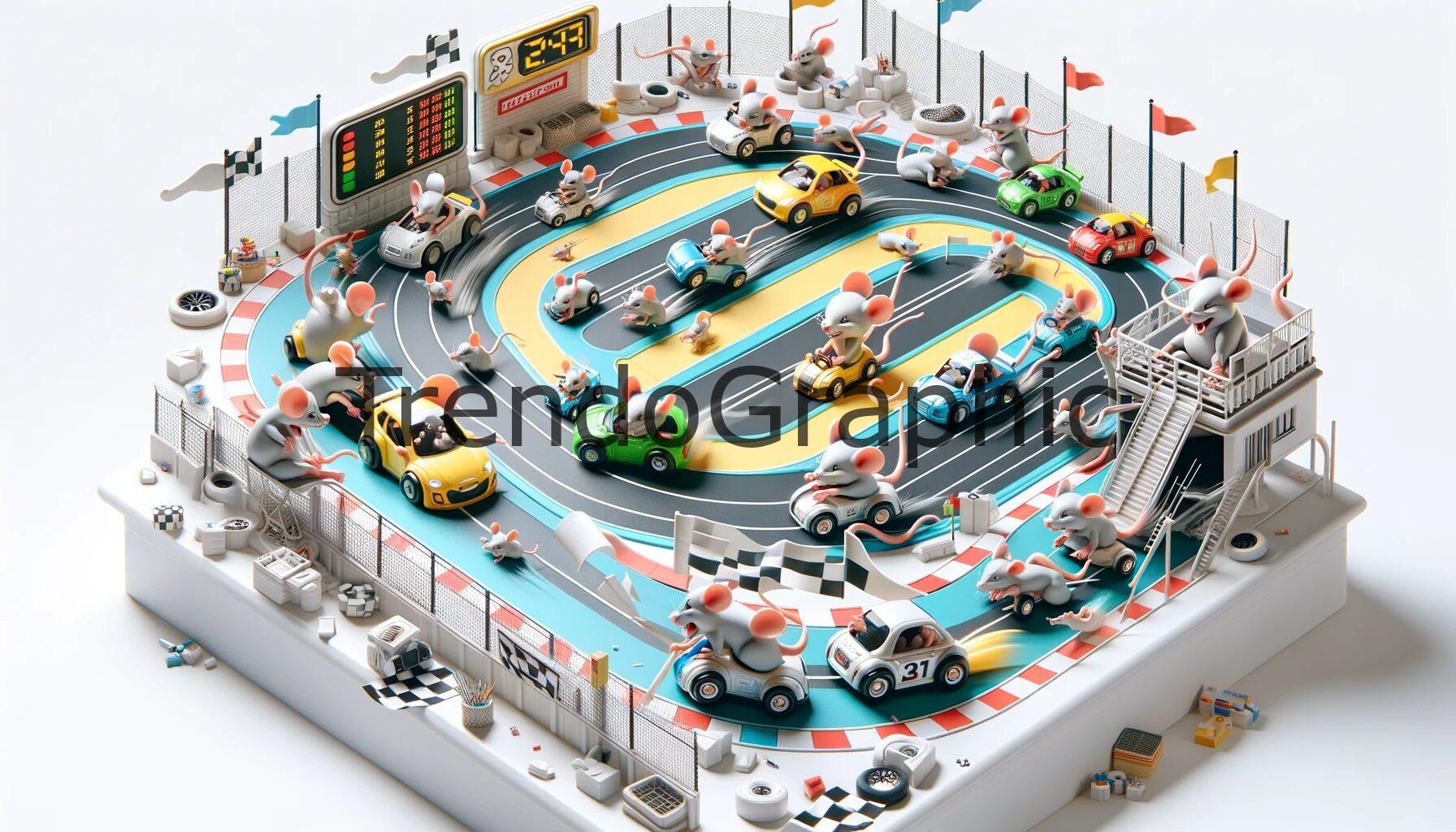 Tiny Racers: Cartoon Rats in a Thrilling Miniature Car Race