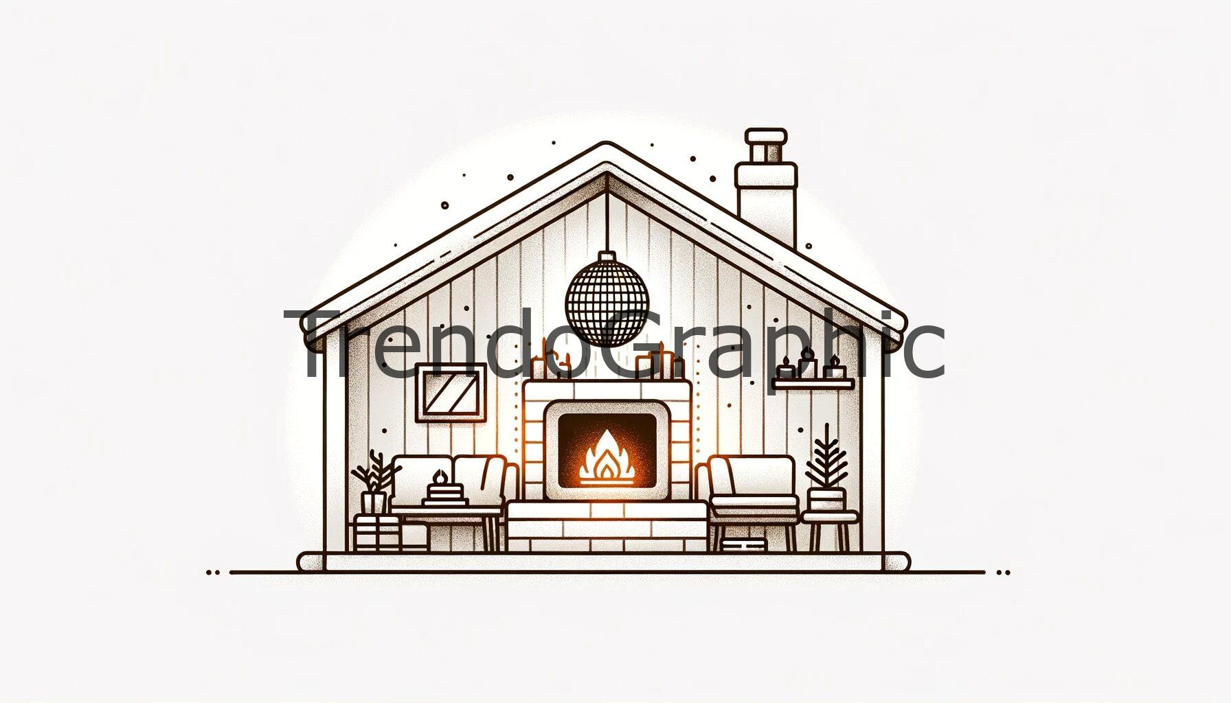 Winter Warmth Meets Festive Sparkle: Cozy Cabin with Fireplace and Disco Ball