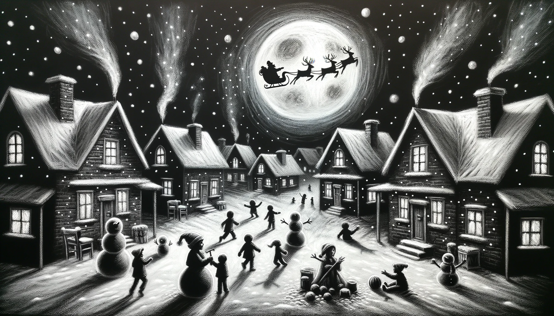 Moonlit Christmas Village