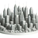 Urban Jungle with 3D Cartoon Skyscrapers